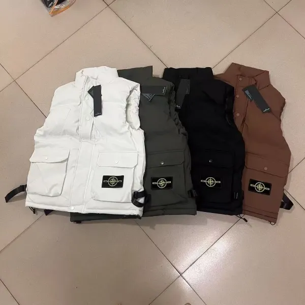 Stone Island Compass Logo Puffer Vest Black - 4
