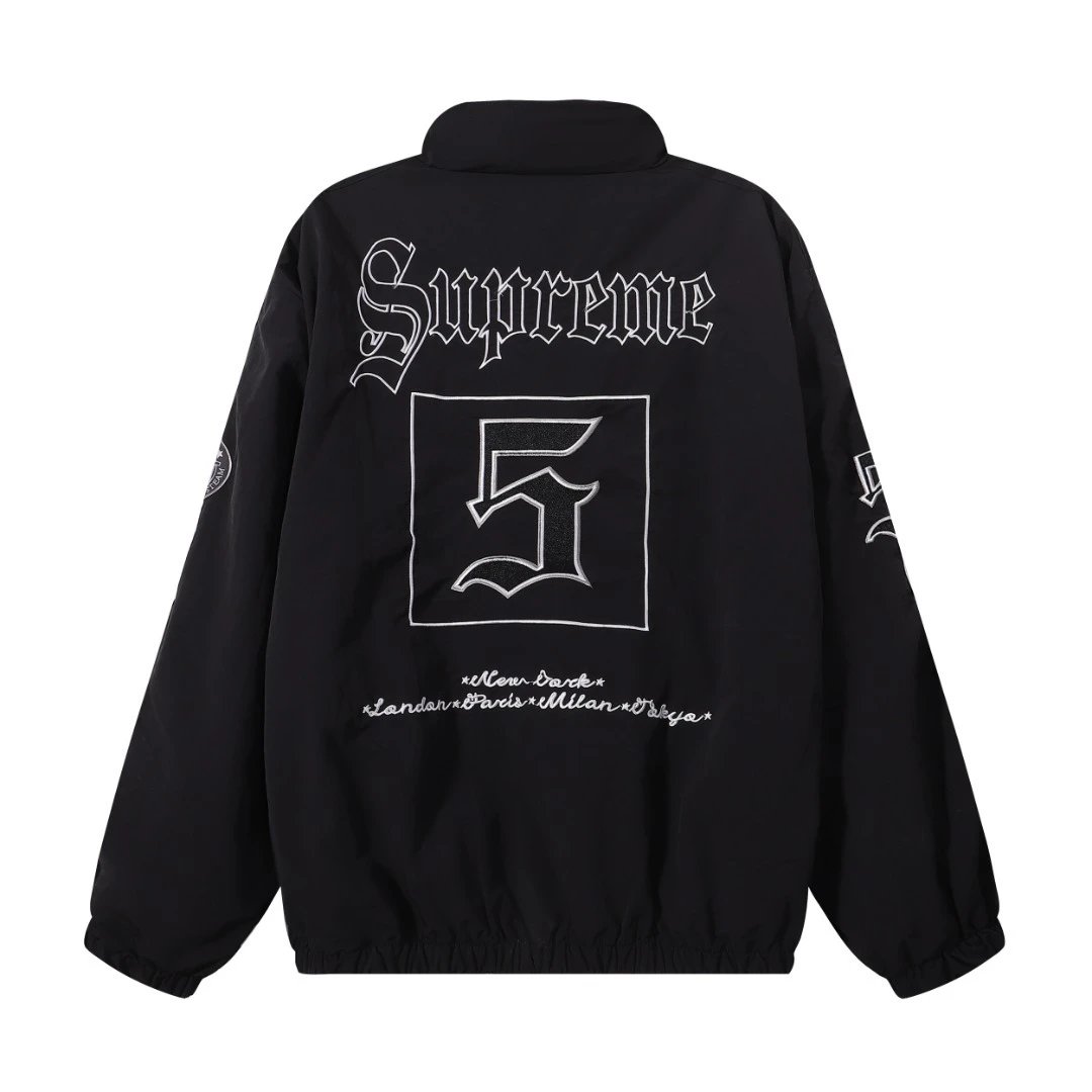 Supreme Jackets Hooded color-block logo-print jacket — 2611 Black Jacket