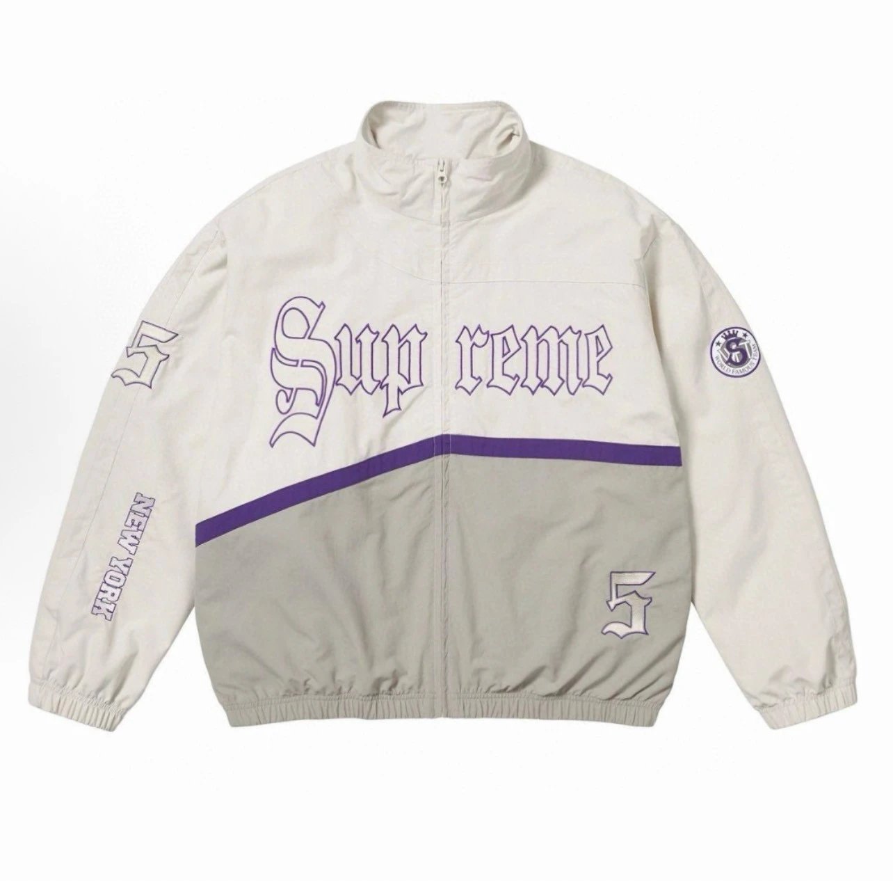 Supreme Jackets Hooded color-block logo-print jacket — 2611 Beige Jacket
