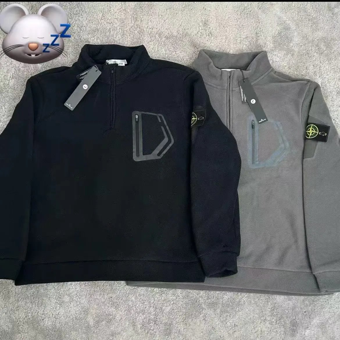 Zipper hoodie new badge loose stand collar men's and women's long sleeved pullover