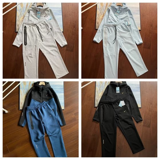 24 Spring/Fall New Casual Sport Air Layer Hooded Jacket & Jogger Set 454 and 461