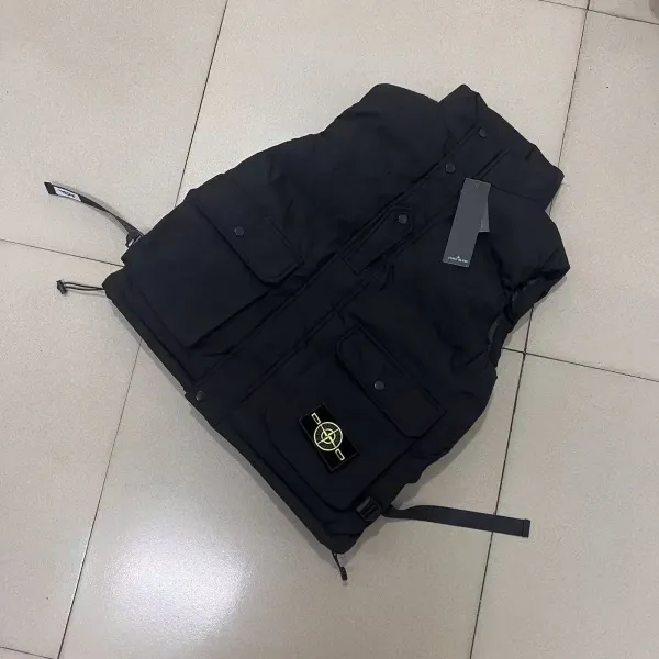 Stone Island Compass Logo Puffer Vest Black - 1