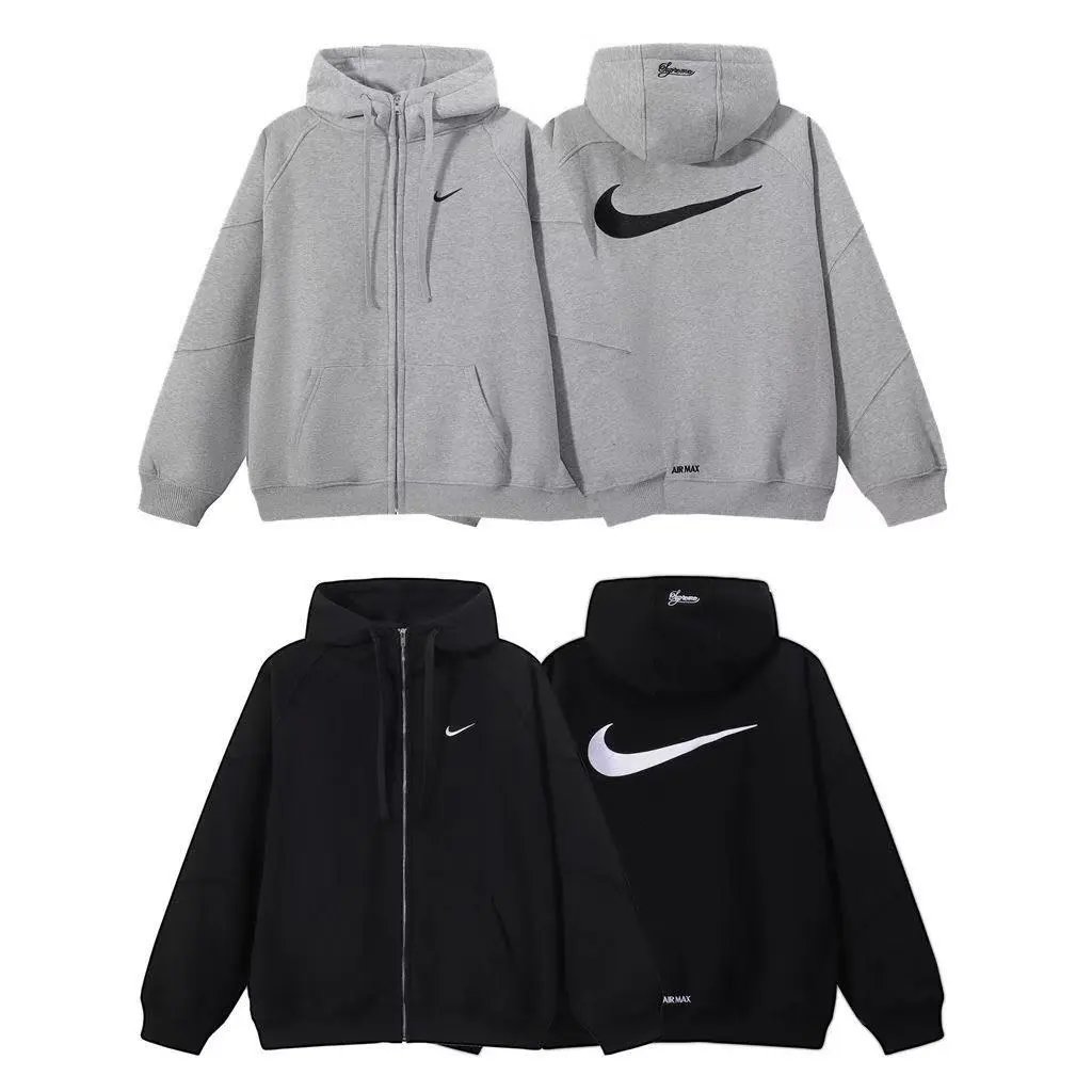 Collaboration Embroidered Fleece Hooded Cardigan Sweatshirt Autumn/Winter