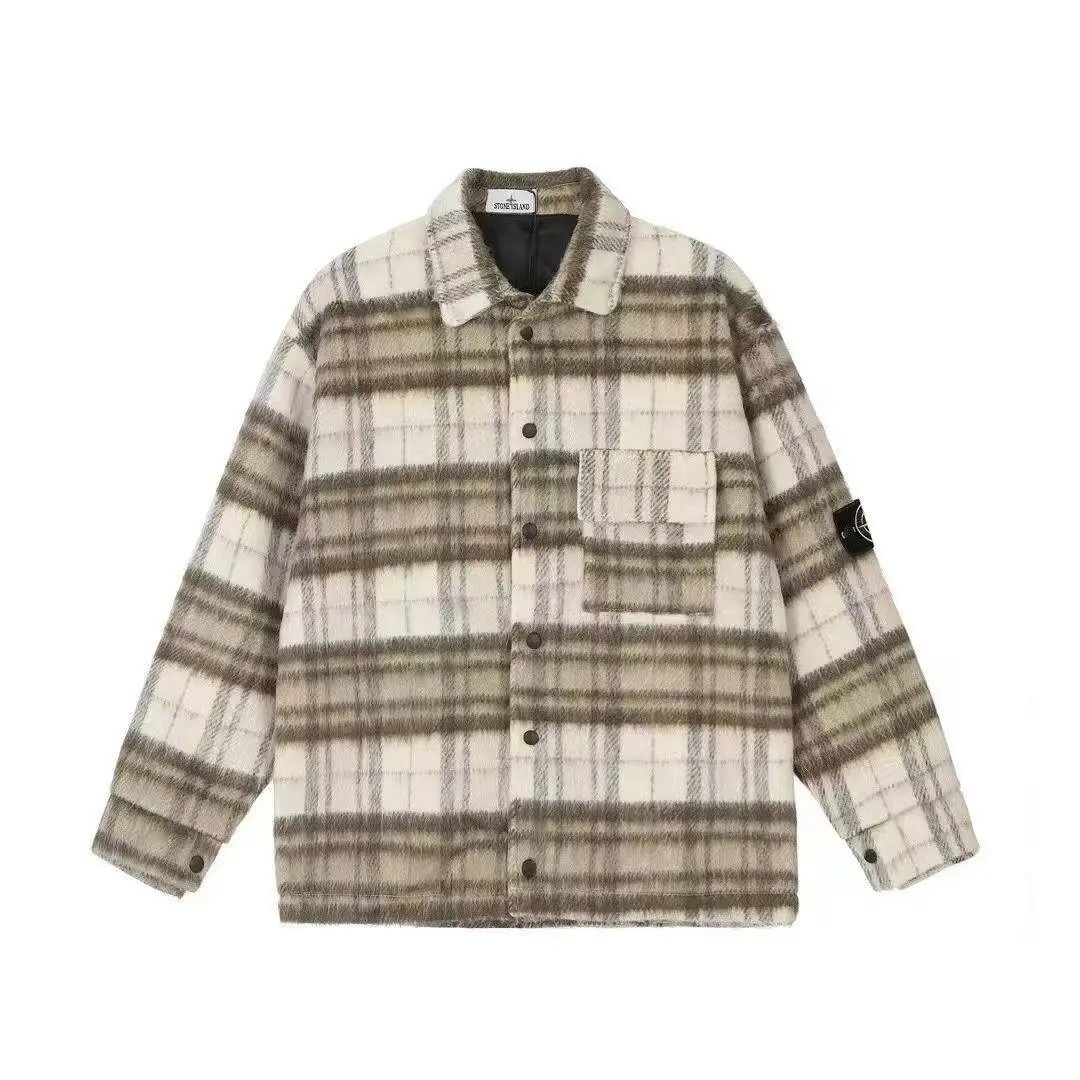 Heavy Wool Check Collar Coat photo 3
