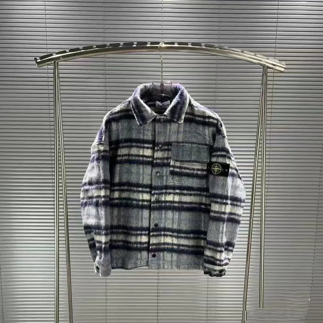 Heavy Wool Check Collar Coat photo 2