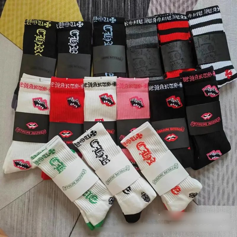 Chrome Hearts Socks Ribbed crew with logo lettering and contrast toe heel image 1