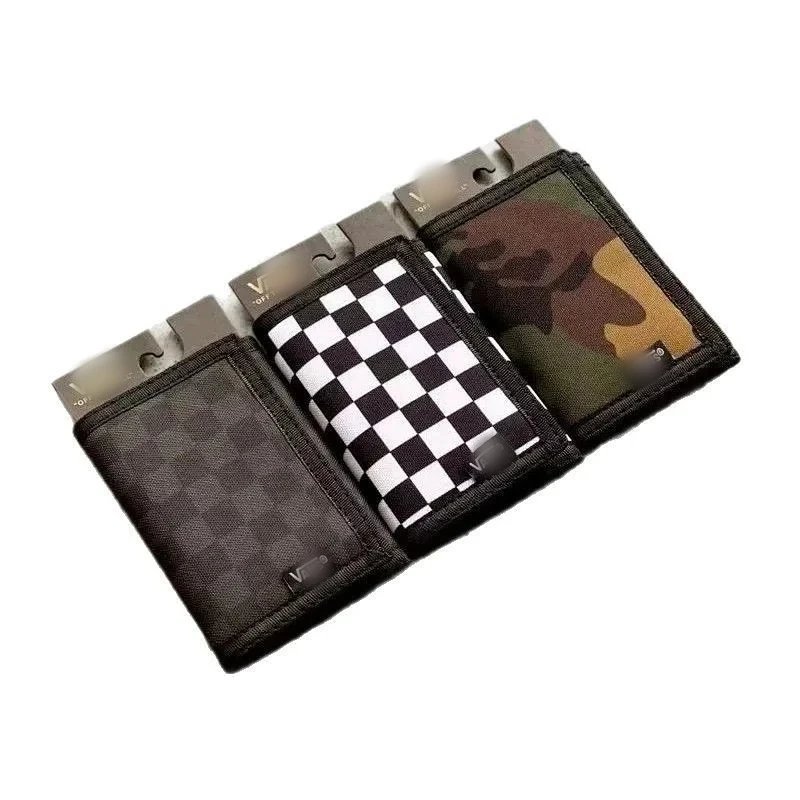 Checkerboard Canvas Wallet