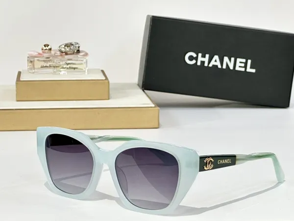 Chanel Cat-Eye Acetate Sunglasses in Mint Green - 1