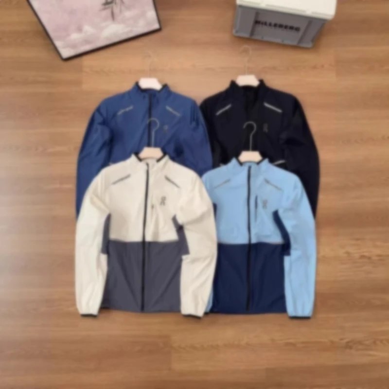 Lightweight Windbreaker Jacket Blue Navy White Light Blue Sporty