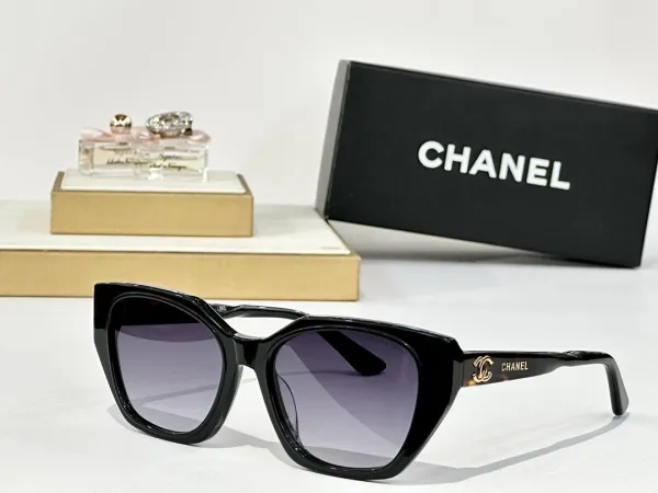 Chanel Cat-Eye Sunglasses Black Gradient Lens - 1