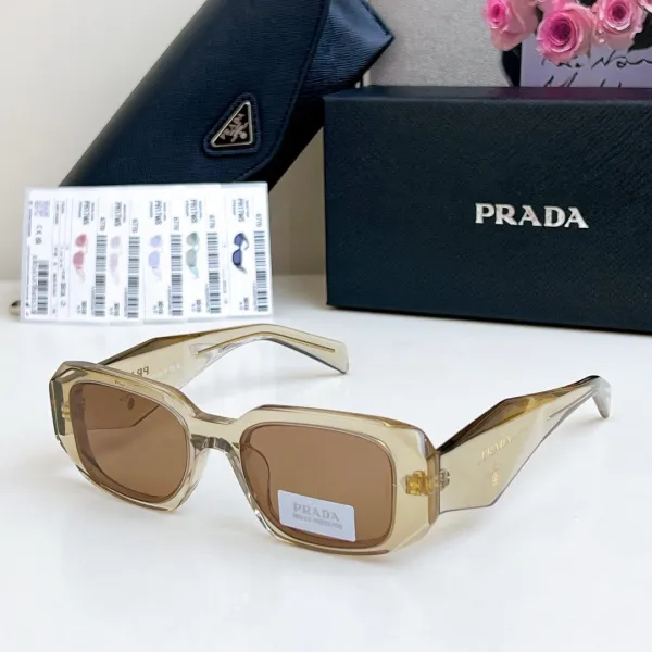 Prada PR 17US Amber Transparent Sunglasses - 1