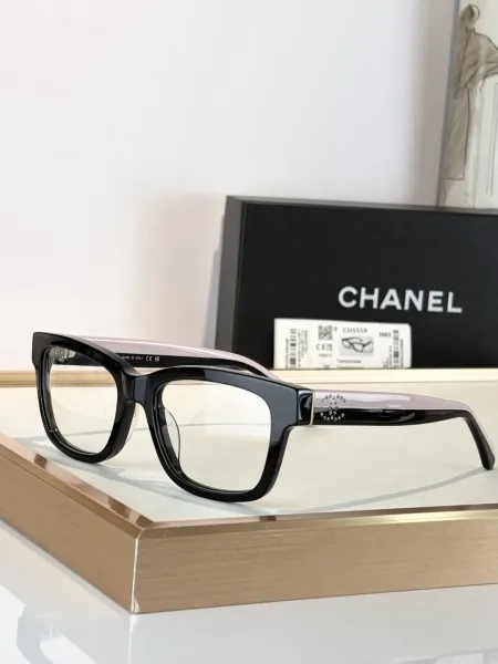 Chanel CH5559 Black and Lilac Acetate Optical Glasses - 1