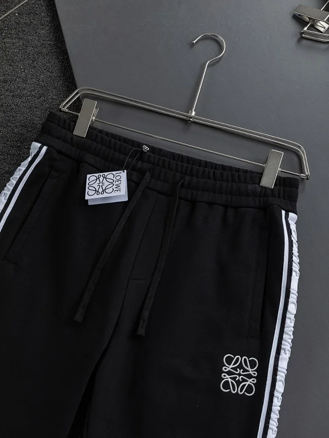 LOEWE Trousers Drawstring wide-leg with logo side tape product detail image 5