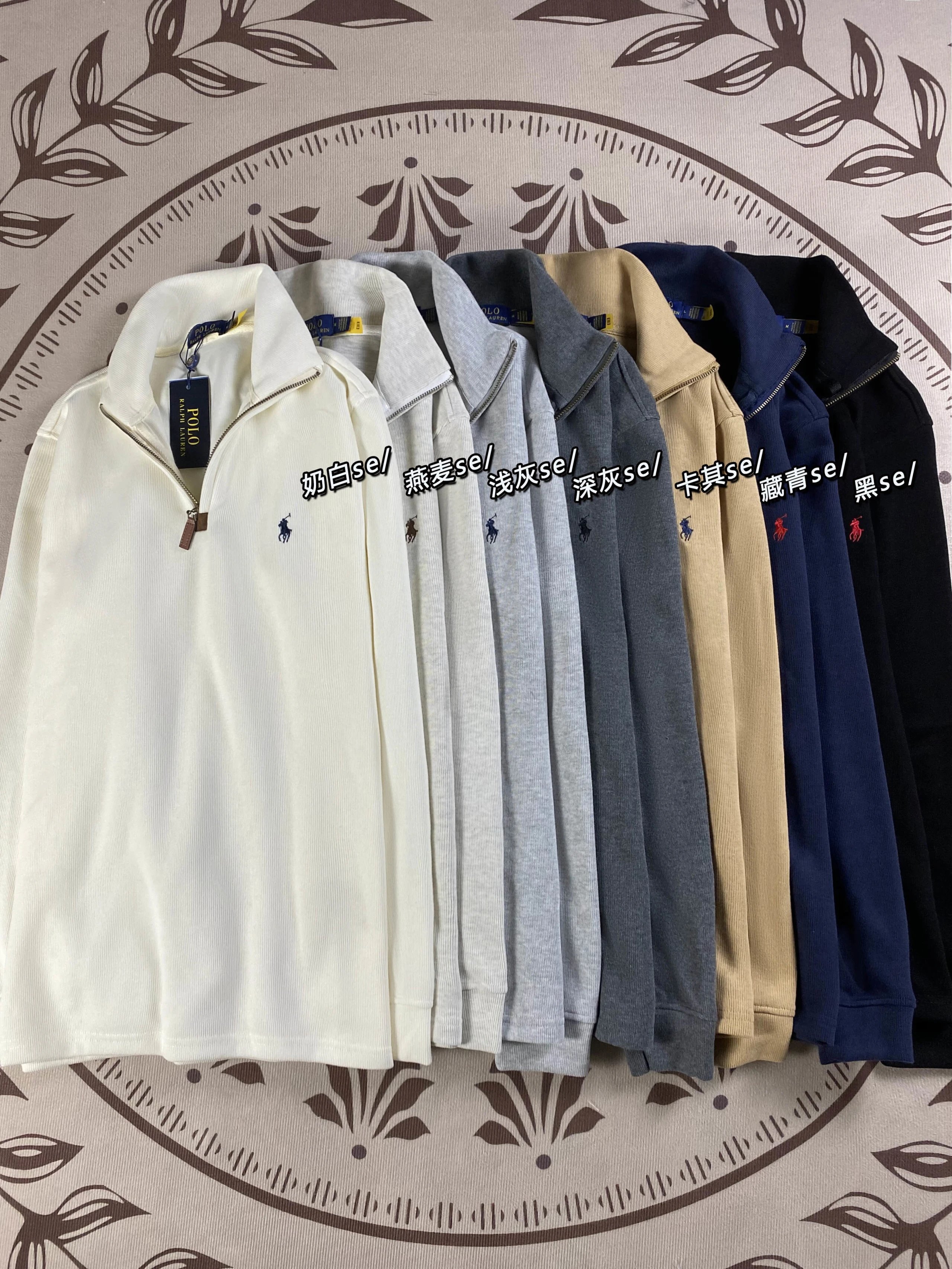 Ralph Lauren shirt half zip loose sweatshirt men's polo couple sweatshirt women's retro long sleeve