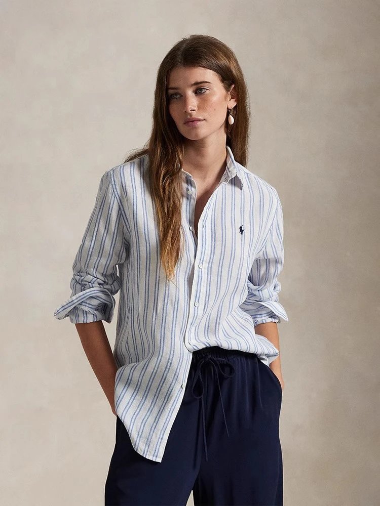 Men's Classic Casual Long-Sleeve Cotton Shirt with Embroidery