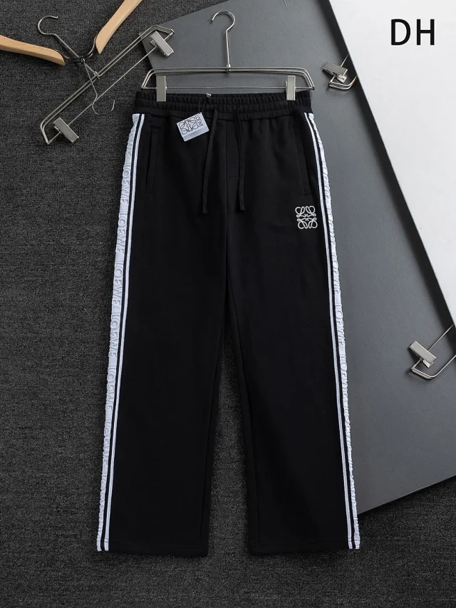 LOEWE Trousers Drawstring wide-leg with logo side tape product detail image 3