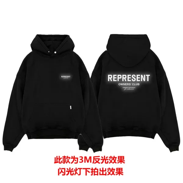 Represent Owners' Club 3M Reflective Black Hoodie - 1
