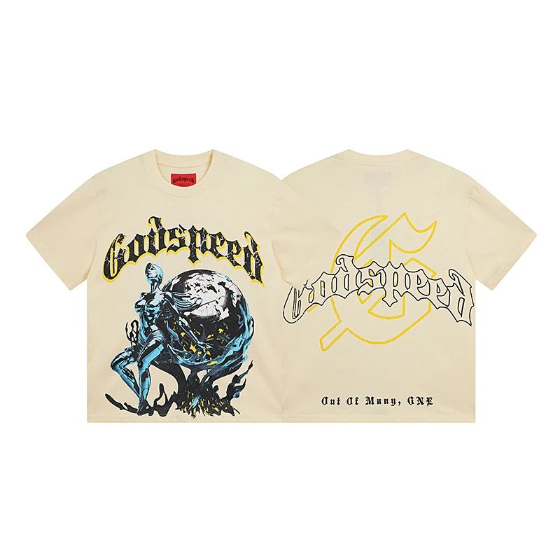 Godspeed T-Shirts Graphic Print — 3055 Apricot color
