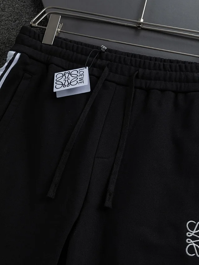 LOEWE Trousers Drawstring wide-leg with logo side tape product detail image 9