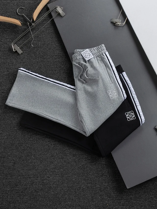 LOEWE Trousers Drawstring wide-leg with logo side tape product detail image 1