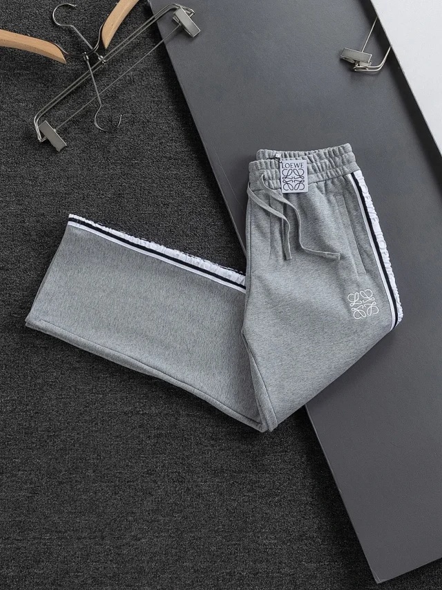 LOEWE Trousers Drawstring wide-leg with logo side tape product detail image 11