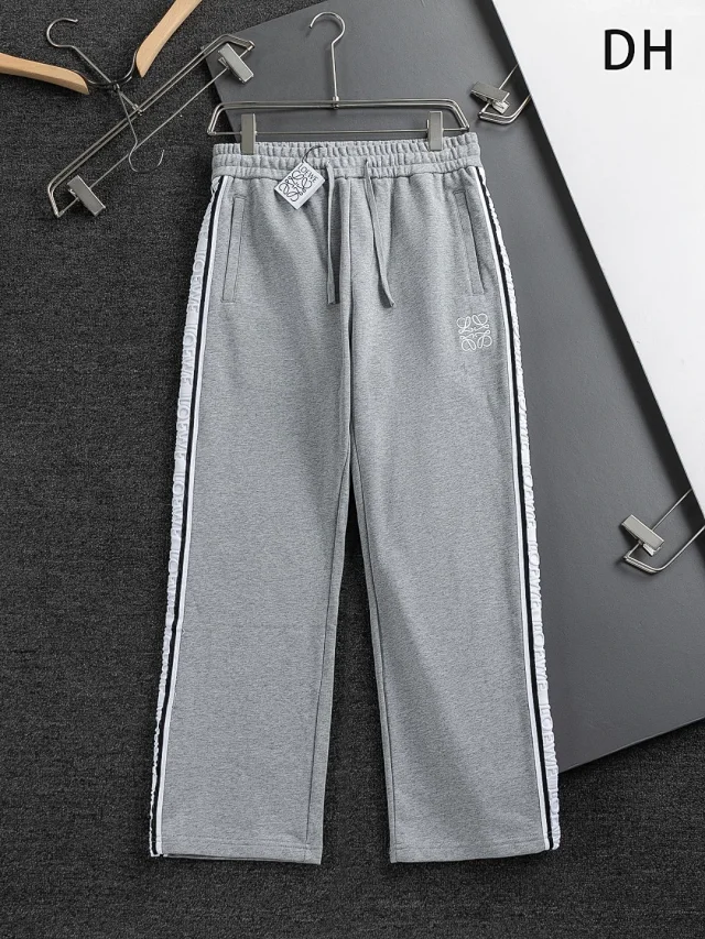 LOEWE Trousers Drawstring wide-leg with logo side tape product detail image 10