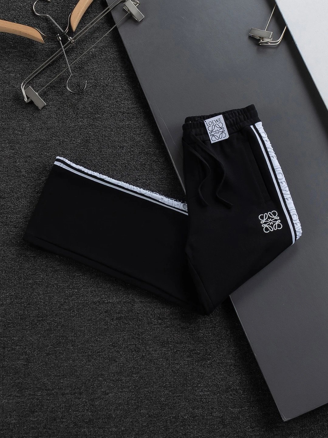 LOEWE Trousers Drawstring wide-leg with logo side tape image 2