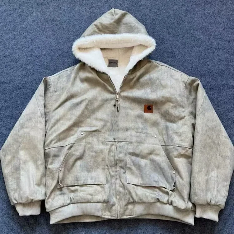 Hooded cotton jacket autumn and winter imitation mink fur marble thickened mountain carving jacket(pic4) Hooded cotton jacket autumn and winter imitation mink fur marble thickened mountain carving jacket
