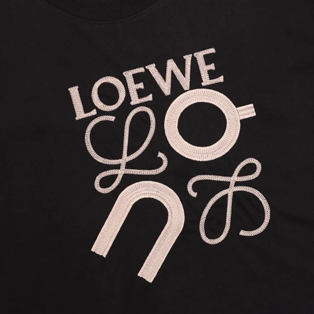 Loewe T-Shirts Short-Sleeve Anagram Logo Embroidered Crew-Neck T-Shirt product detail image 9