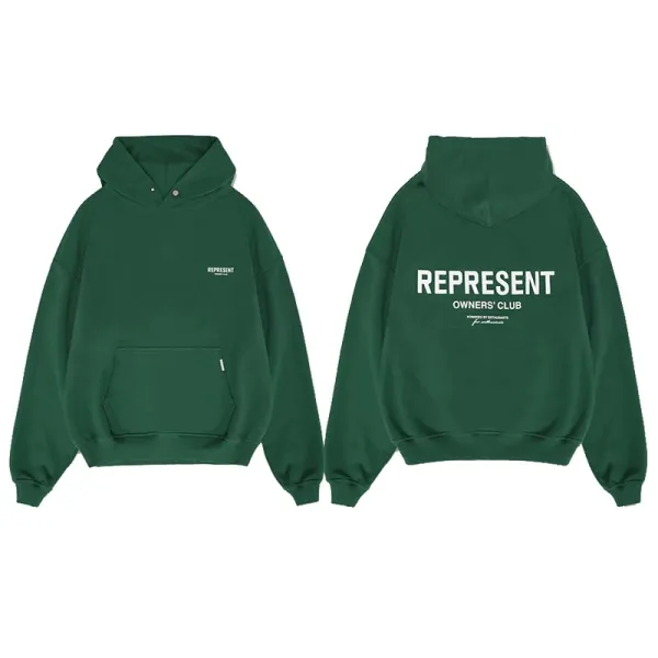 Represent Owners' Club Oversized Hoodie Army Green - 1