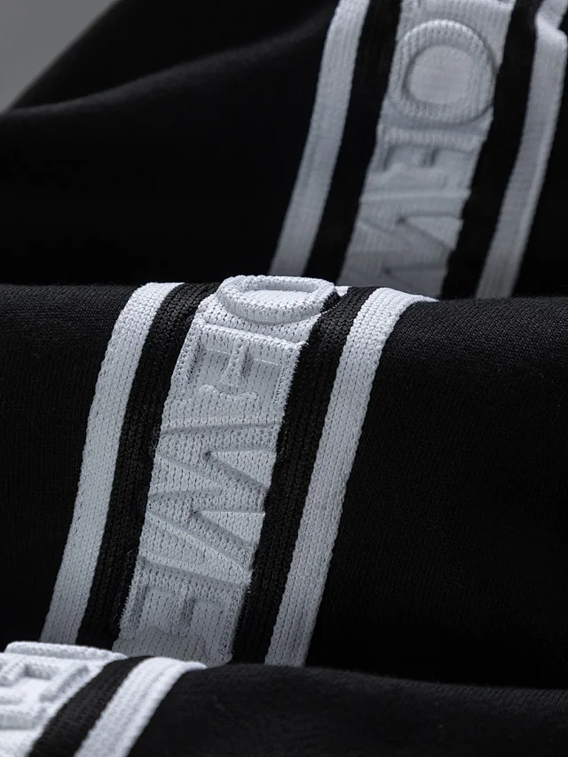 LOEWE Trousers Drawstring wide-leg with logo side tape product detail image 7