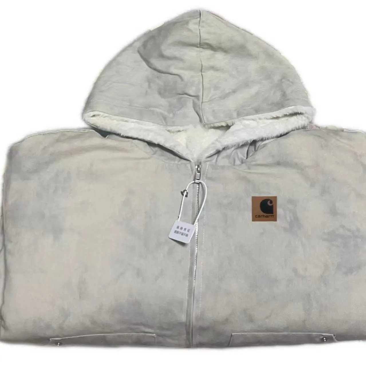 Mink Fur Marble Padded Hooded Jacket photo 8