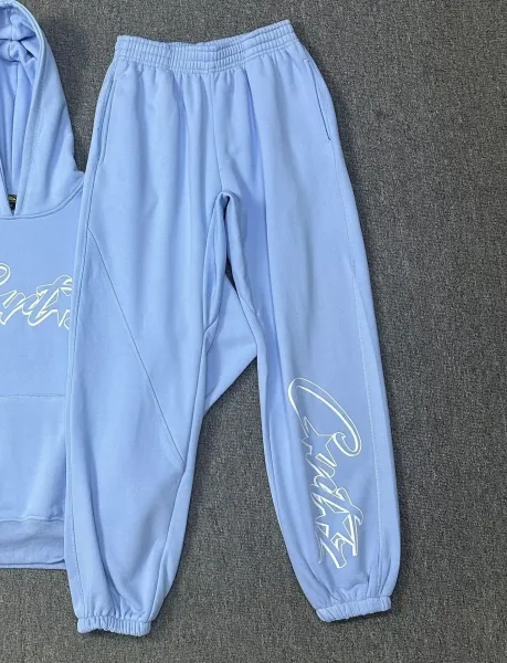 Cruelty Free x Design Script Logo Light Blue Hoodie and Sweatpants Set - 1