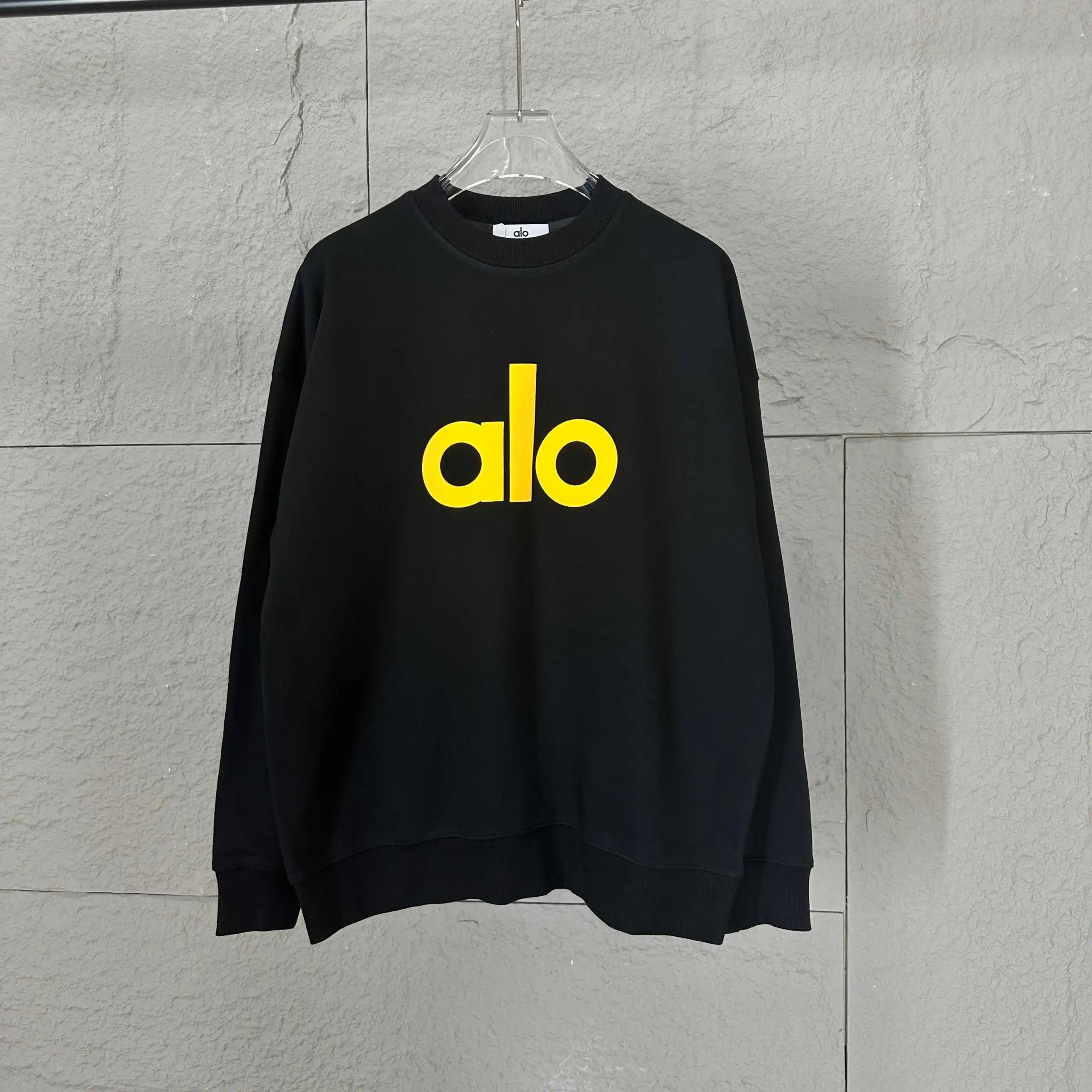 Alo Logo Graphic Black Sweatshirt Hoodie - 4