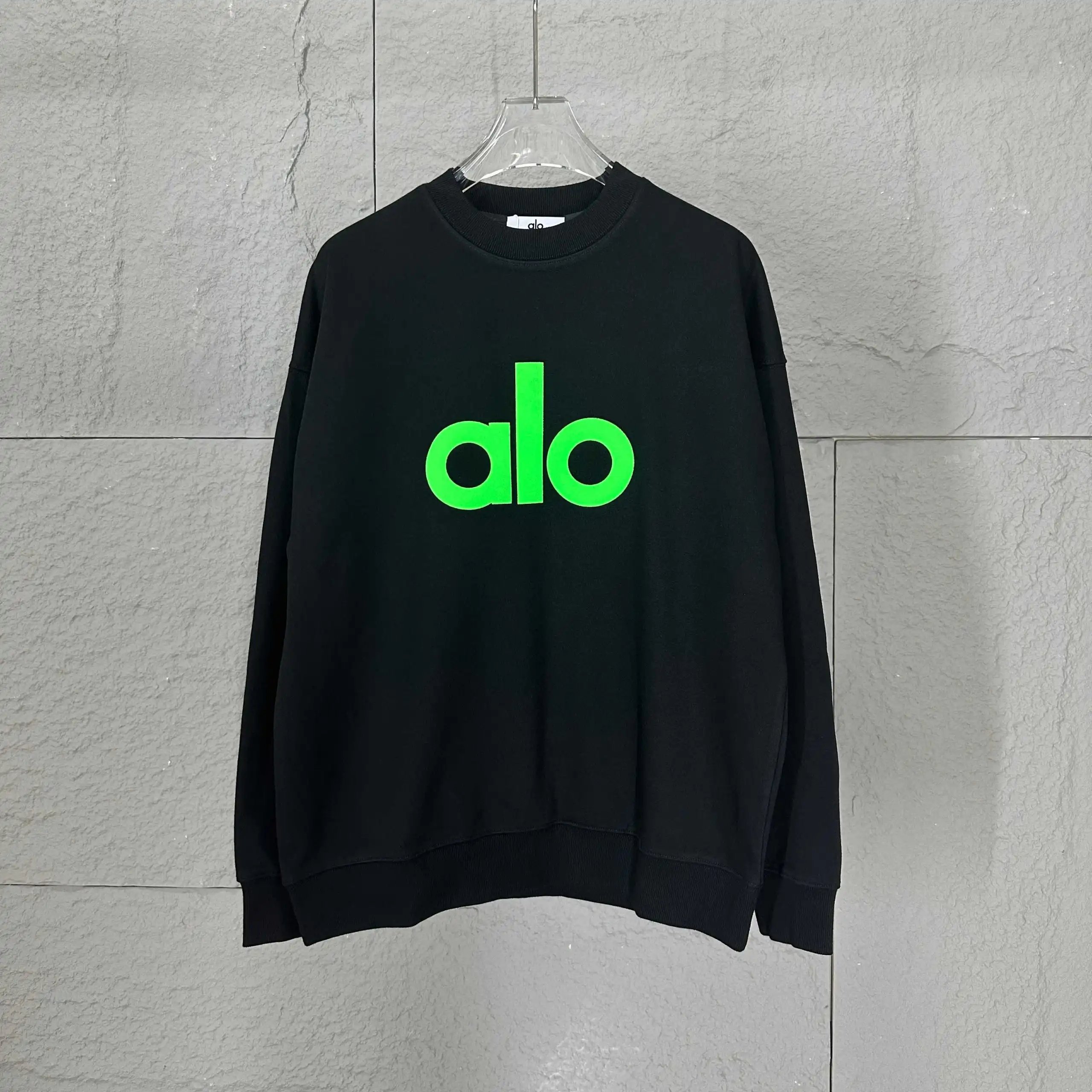 Alo Logo Graphic Black Sweatshirt Hoodie - 5