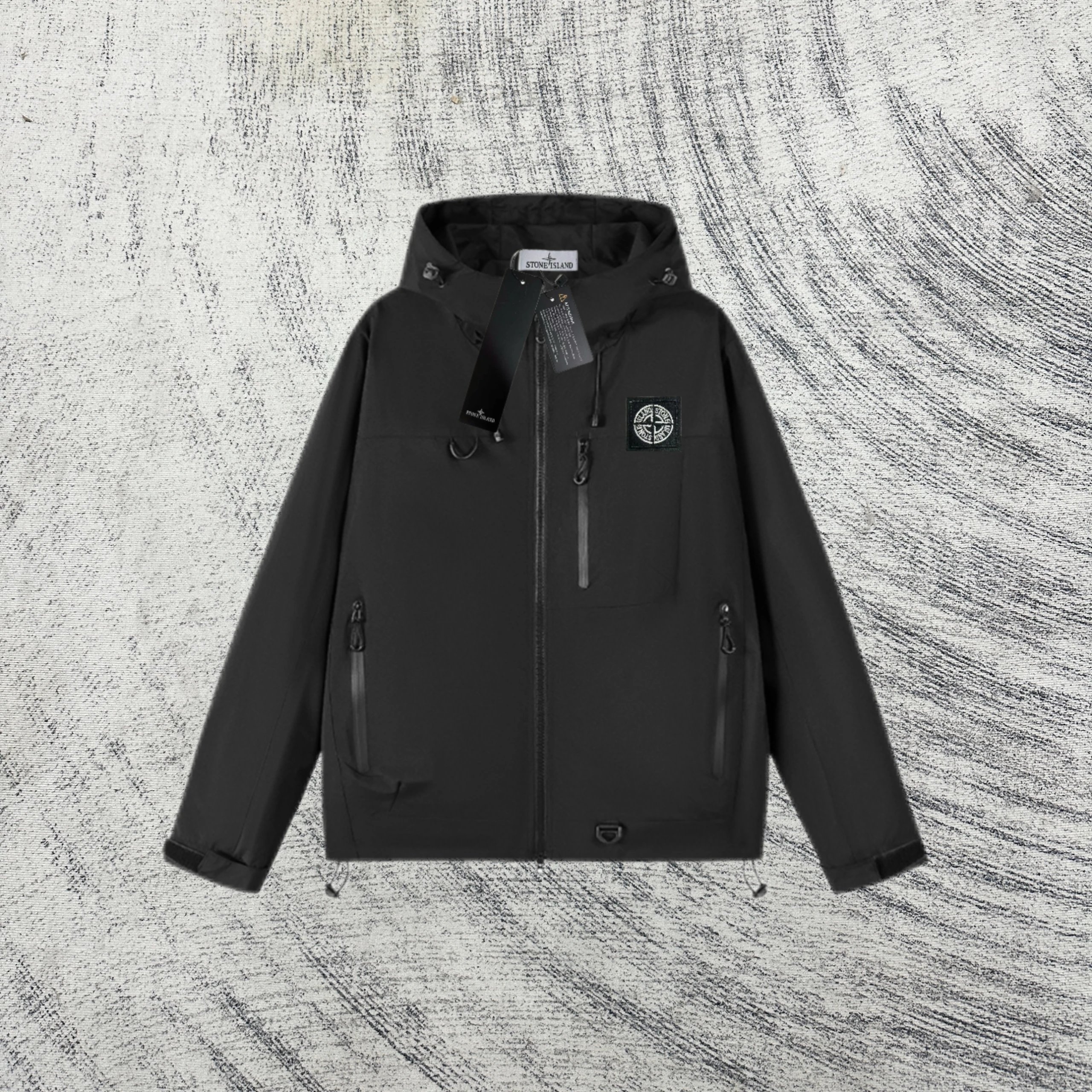 Stone Island Compass Patch Hooded Field Jacket Army Green Outerwear - 3