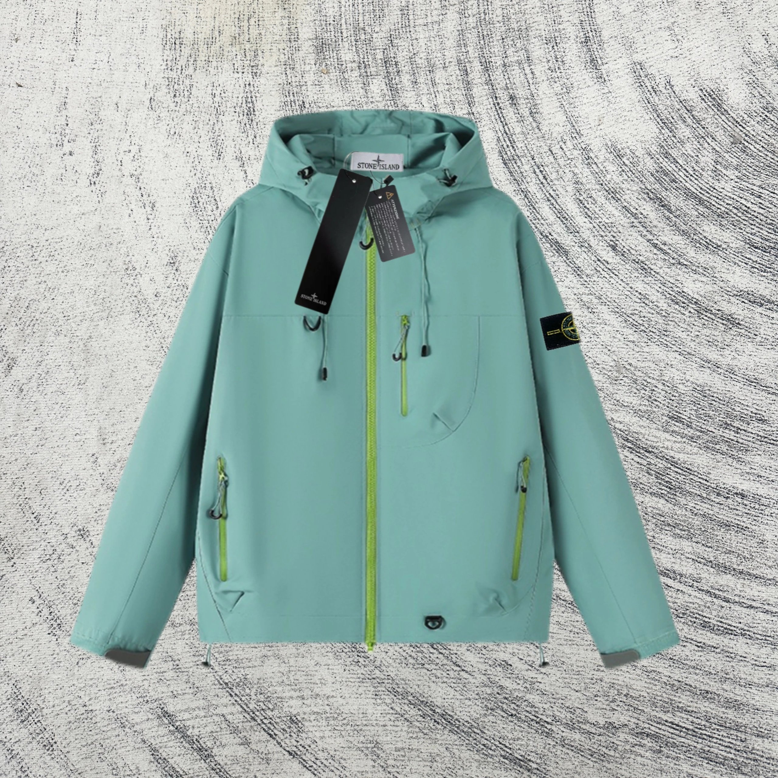 Stone Island Compass Patch Hooded Field Jacket Army Green Outerwear - 13