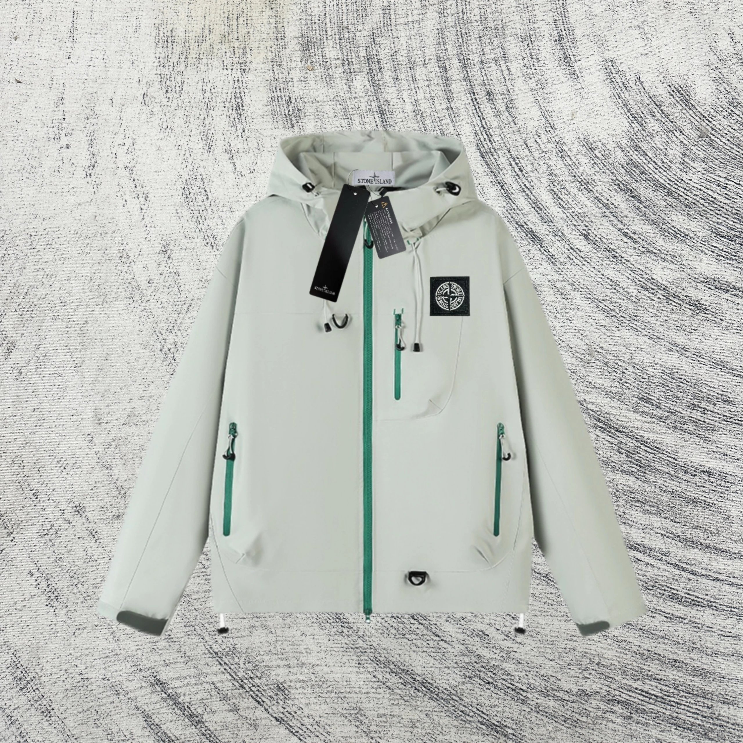 Stone Island Compass Patch Hooded Field Jacket Army Green Outerwear - 9