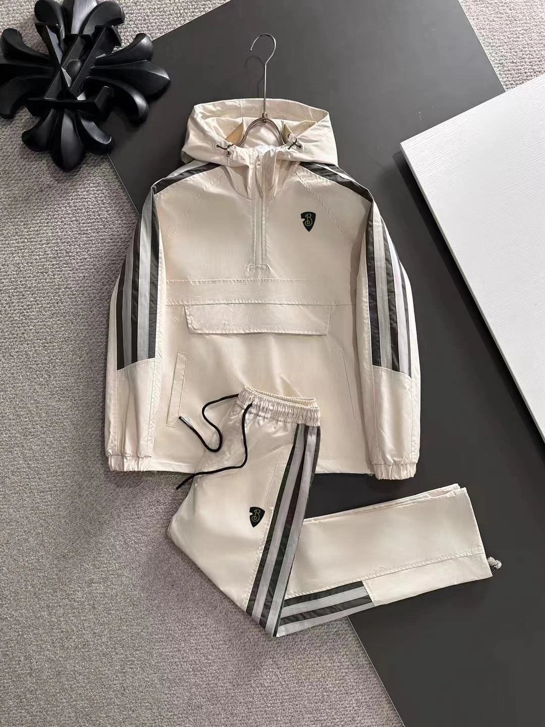 Moncler Track Suit Black Green White Tracksuit - 6