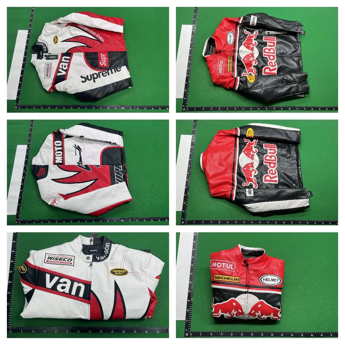 Design Vanson Racing Jacket White Red Leather Moto Jacket Leather Jacket - 3