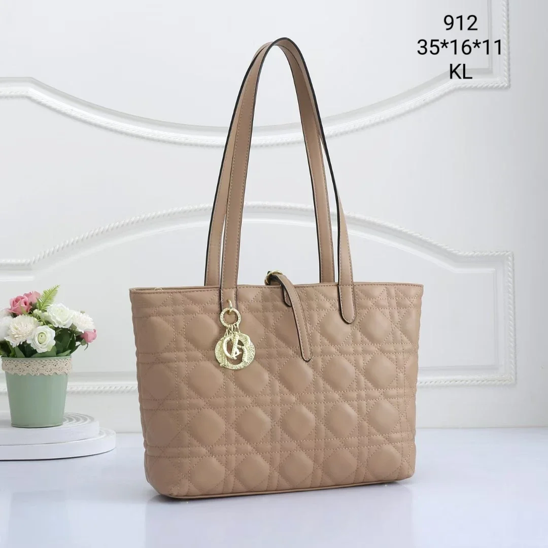 Dior-Style Quilted Tote / Crossbody Bag