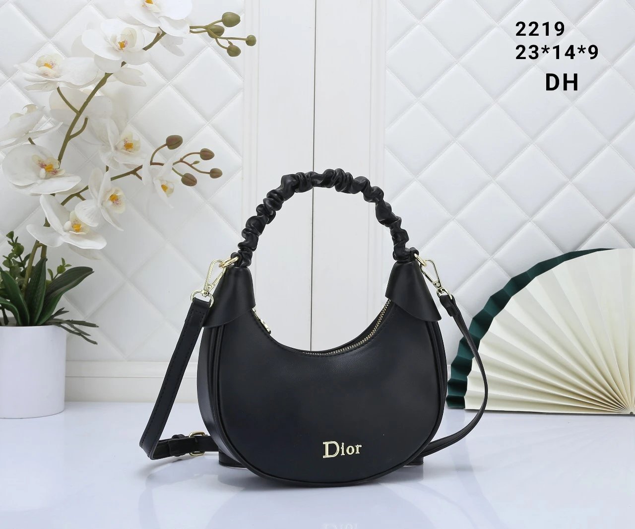 Dior Shoulder Bags Crescent Bag with Ruched Handle image 8