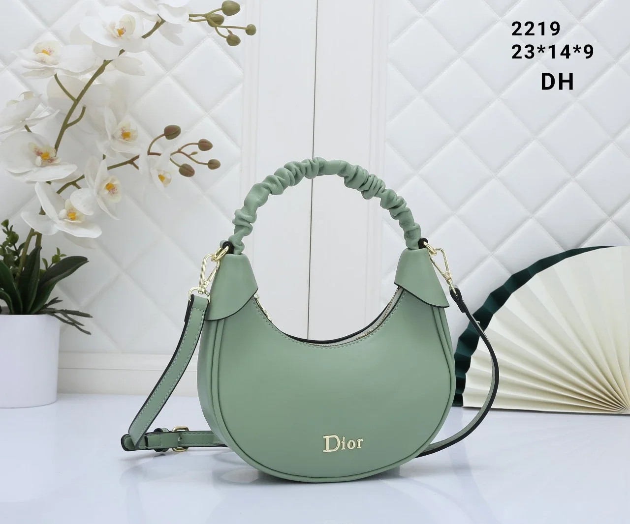 Dior khaki leather flap dual-use shoulder crossbody bag