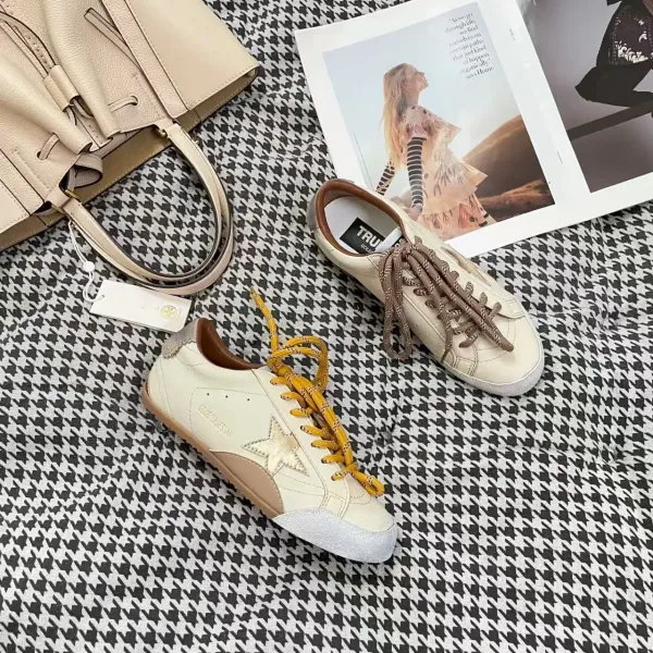 Golden Goose Superstar White Glitter Star Sneakers - 9