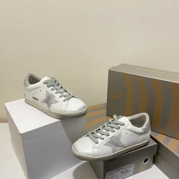 Golden Goose Superstar White Glitter Star Sneakers - 7