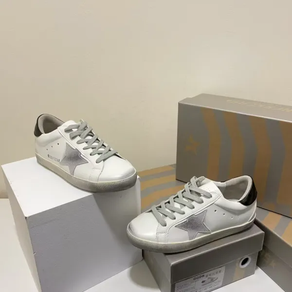 Golden Goose Superstar White Glitter Star Sneakers - 6