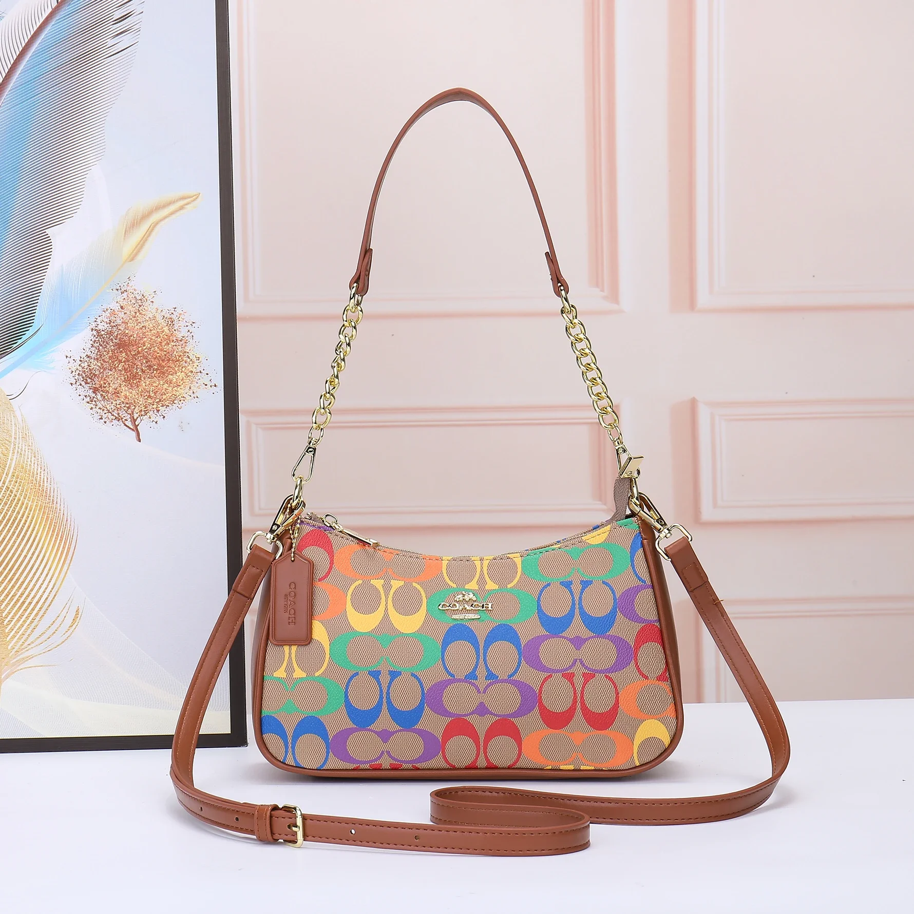 COACH Rainbow Print Shoulder Bag (Pride Limited Edition)