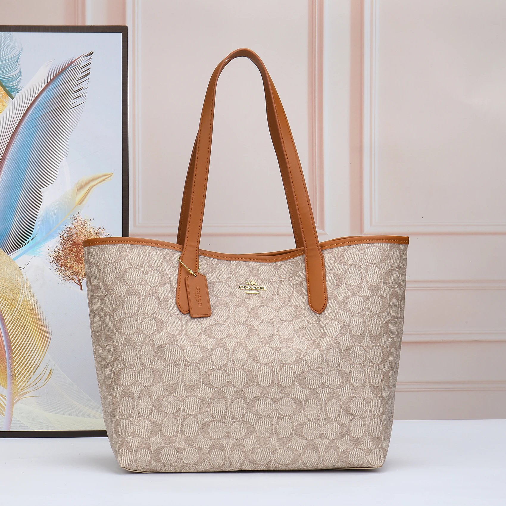 Coach Shoulder Bags Signature Canvas Chain-Handle Bag with Detachable Strap image 10