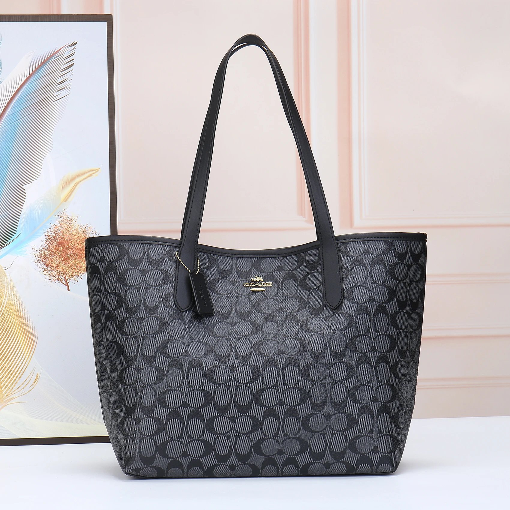 Coach Shoulder Bags Signature Canvas Chain-Handle Bag with Detachable Strap image 11