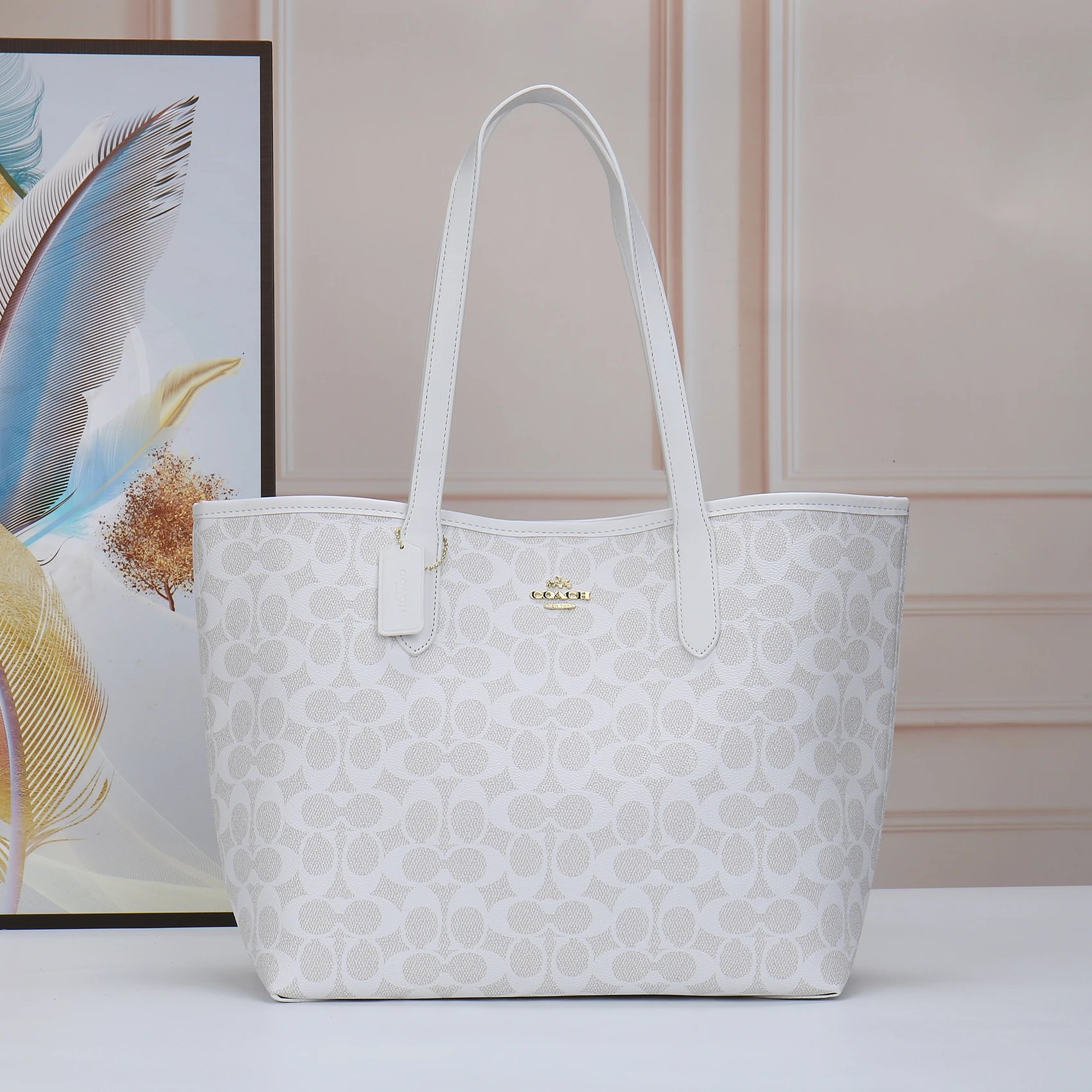 Coach Shoulder Bags Signature Canvas Chain-Handle Bag with Detachable Strap image 12